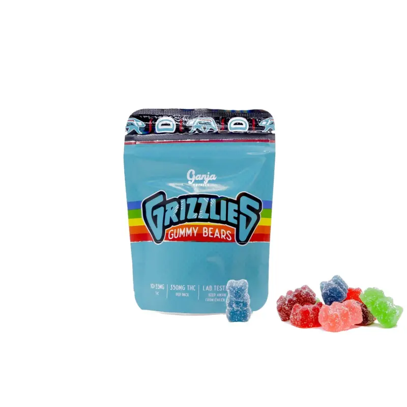 Grizzlies Gummies (350mg THC) - Sour Blue Raspberry - Image 2