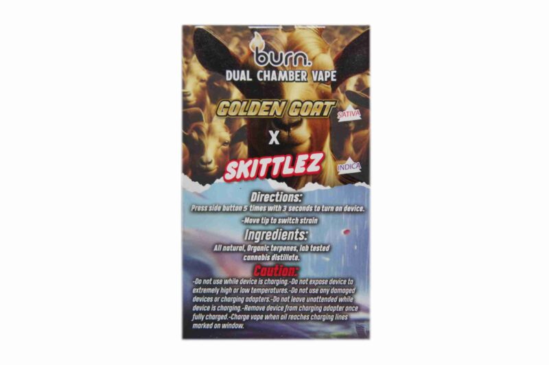 Burn Dual 6g Vape - Golden Goat + Skittlez - Image 2