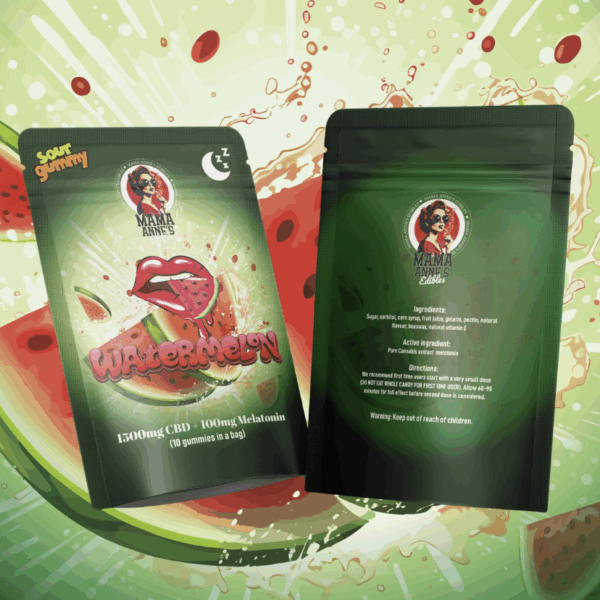 Mama Anne's Edibles 1500mg - Watermelon Sleep Gummy (CBD + Melatonin)