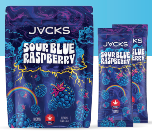 JACKS THC Powder Drink Mix - Sour Blue Raspberry 1000mg