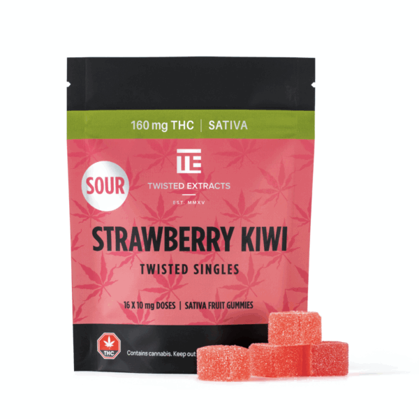 Twisted Extracts - Singles 160mg - Sour Strawberry Kiwi (Sativa)