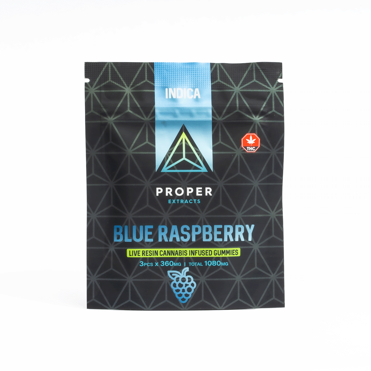 Proper Extracts - 1080mg THC Gummies - Blue Raspberry (Indica) - Image 3