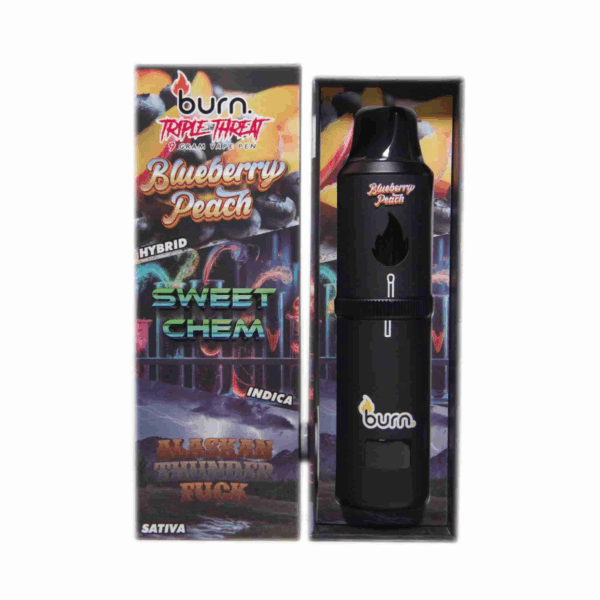 Burn Triple Threat Vape (9g) - Blueberry Peach + Sweet Chem + ATF