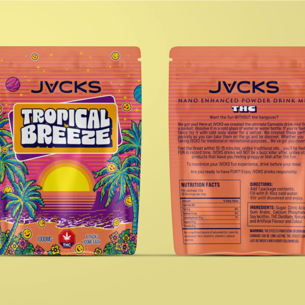 JACKS THC Powder Drink Mix - Tropical Breeze 1000mg