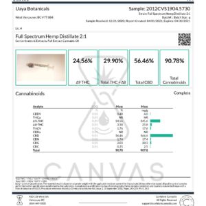 Alternative view of UAYA Tinctures 1500mg - 2:1 CBD:THC