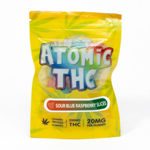 Atomic THC Gummies (200mg) - Sour Blue Raspberries