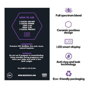 Alternative view of Hex Extracts Live Resin 2g Vape - Backwood Bliss (Indica)