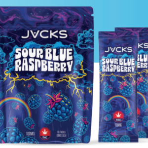 JACKS THC Powder Drink Mix - Sour Blue Raspberry 100mg
