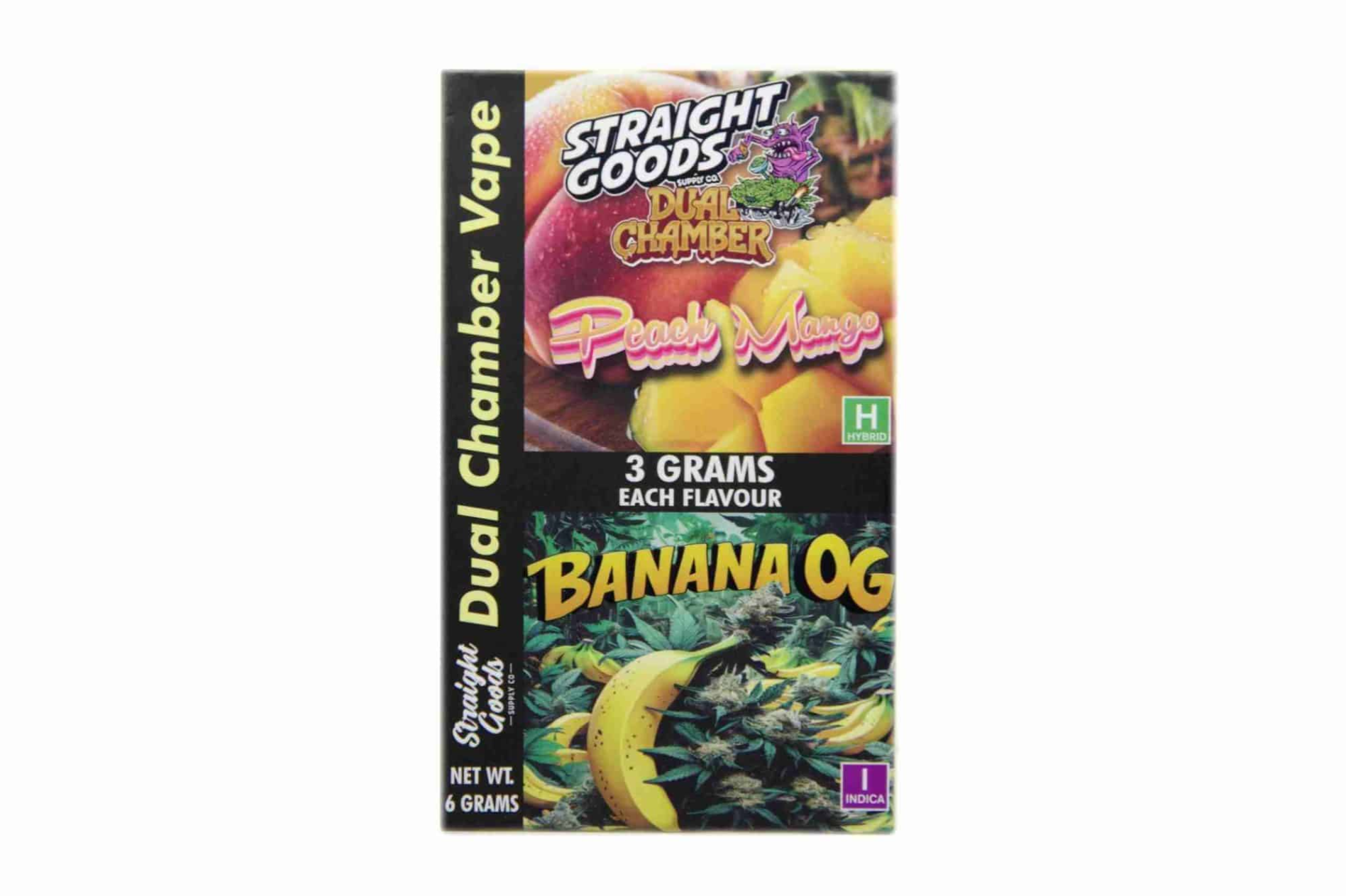 Straight Goods 6g Dual Chamber Vape – Peach Mango + Banana OG