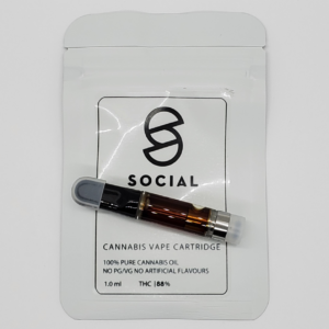Social Distillate Vape Cart 1ml - Thin Mint Cookies (Hybrid)