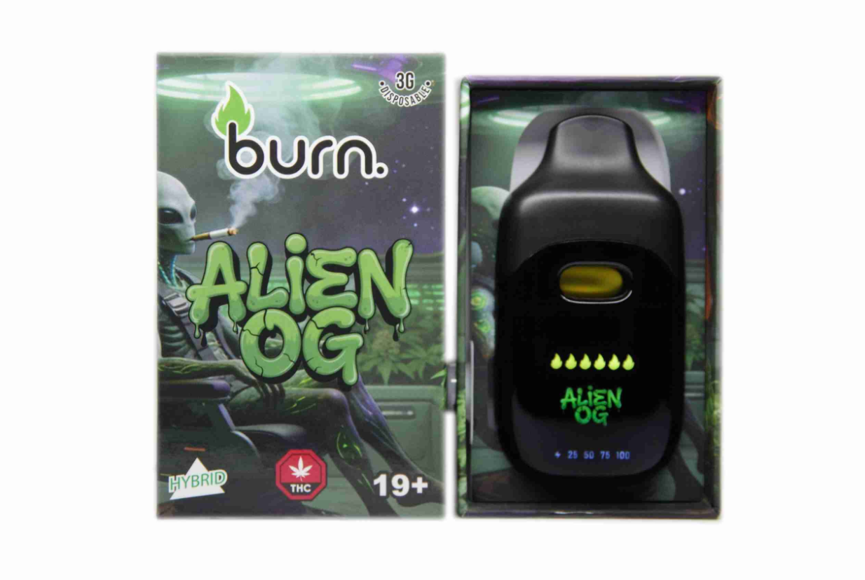 Burn LCD Disposable Vape (3g) - Alien OG (Hybrid)